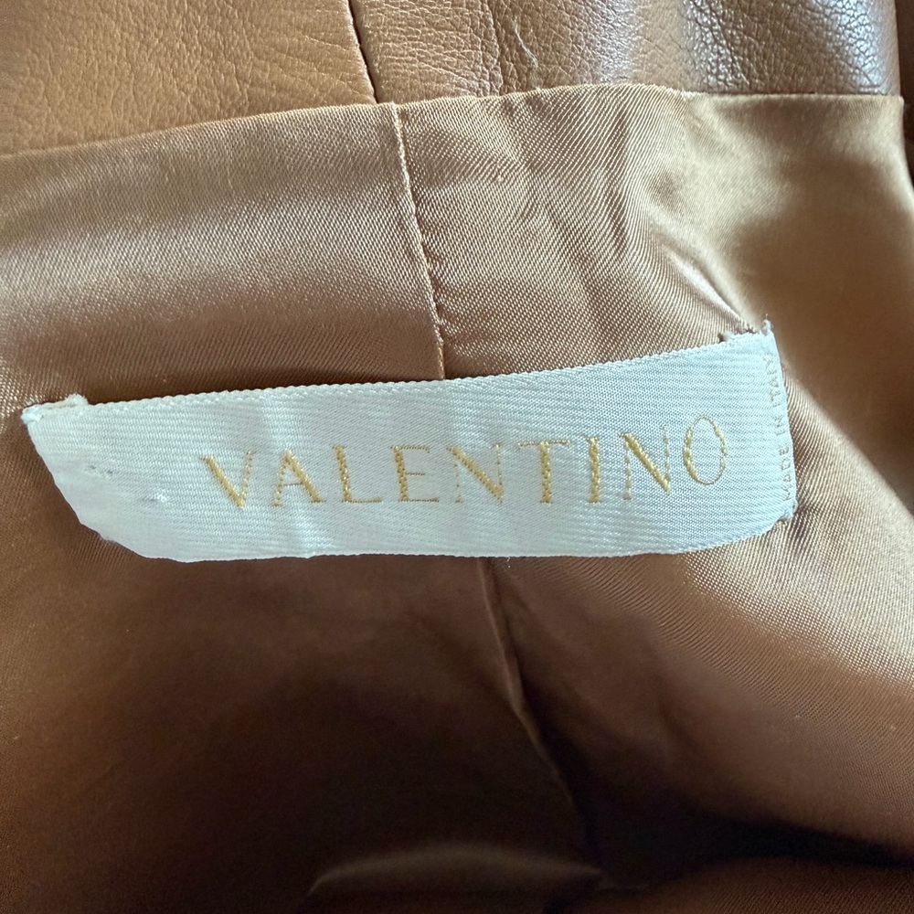 Valentino Brown Leather Blazer - Picture 2 of 11